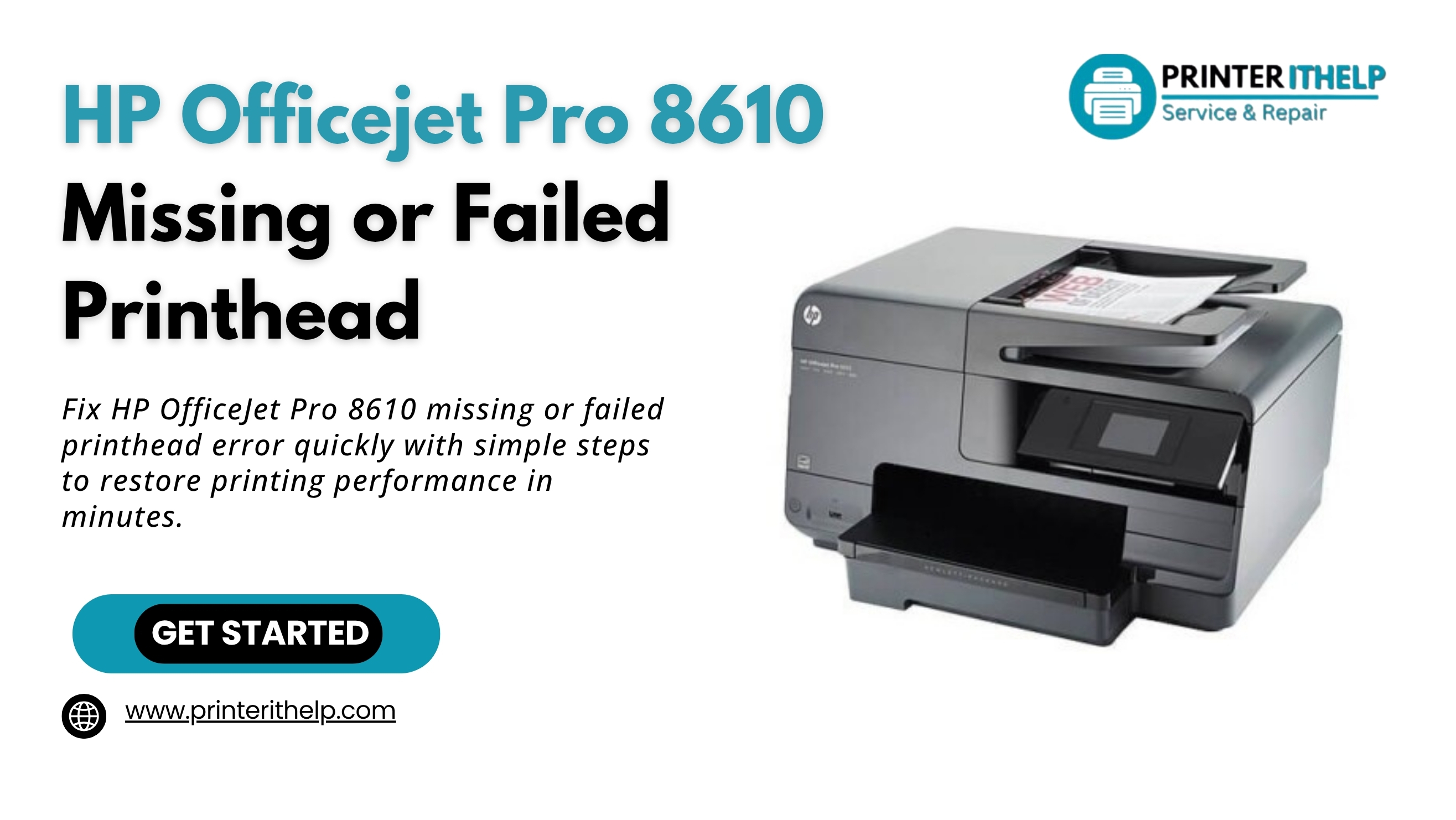 hp officejet pro 8610 missing or failed printhead